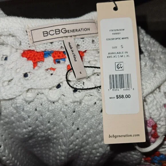 BCBGeneration White & Floral Crochet Top - Picture 3 of 3